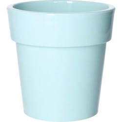 Basic plantenpot/bloempot kunststof dia 15 cm/hoogte 15 cm pastel groen - Plantenpotten