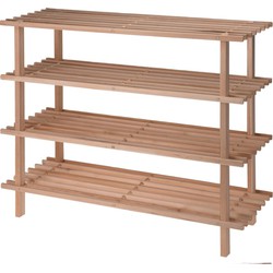 Schoenenrek - hout - 4-laags - 77 x 26 x 65 cm - Schoenenrekken