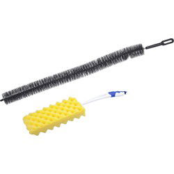 Radiatorborstel set - 2-delig - flexibel - 70 cm - schuimspons - 46 cm - plumeaus