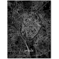 Aluminium Citymap Brugge 100x80 cm 