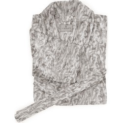 LINNICK Flanel Fleece Badjas Bont Rabbit - zilver grijs - XL
