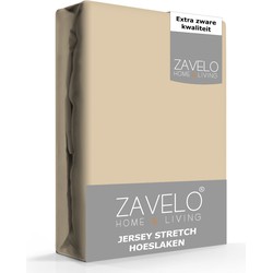 Zavelo® Jersey Hoeslaken Zand-Lits-jumeaux (180x200 cm)