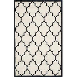 Safavieh Trellis Indoor Hand Tufted Area Rug, Cambridge Collection, CAM134, in Ivory & Black, 183 X 274 cm