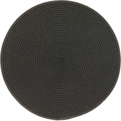 Unique Living - Placemat Daisy - Rond - Rotan - Zwart - Ø 38cm
