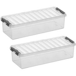 Sunware opbergbox - 3x - transparant - 3.5L - 38 x 14 x 9 cm - Opbergbox