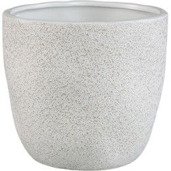 PTMD Bloempot Anaraa - 18x18x16 cm - Keramiek - Wit
