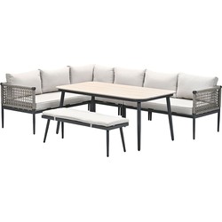 Garden Impressions Burela lounge dining set links 6-delig taupe