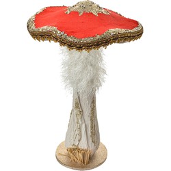 Clayre & Eef Decoratie Beeld Paddenstoel Ø 26x43 cm Rood Kunststof
