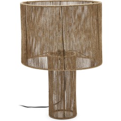 Kave Home - Pontos tafellamp in jute met natuurlijke afwerking