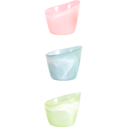 Set van 3 decoratieve theelichthouders in roze en blauw glas D7