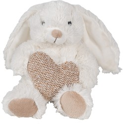 Clayre & Eef Knuffel Konijn 11x14x14 cm Beige Pluche