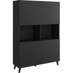 Meubella - Dressoir Pulse 2 - Zwart - 120 cm