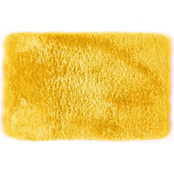 Spirella badkamer vloer kleedje/badmat tapijt - hoogpolig en luxe uitvoering - geel - 40 x 60 cm - Microfiber - Badmatjes