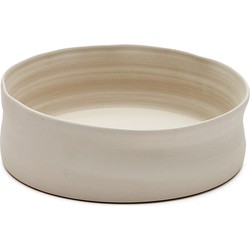 Kave Home - Witte keramische Macae-tafelschaal, middelgroot Ø 24 cm