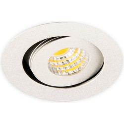 Groenovatie Inbouwspot LED 3W, Rond, Kantelbaar, Aluminium, Dimbaar, Zilver