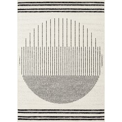 Modern Scandinavisch Tapijt ENSO - Wit/Zwart - 200x275 cm