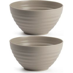 Plasticforte Kommetjes/schaaltjes - 4x - plastic - 15x8cm - taupe - Kommetjes