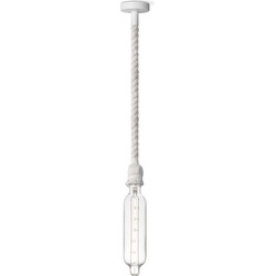 Home sweet home hanglamp Leonardo wit Tube - helder