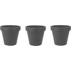 3x Grijze plantenpot 30 cm - Plantenpotten