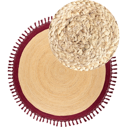 Beliani MARTS - Gevlochten-Beige-Jute