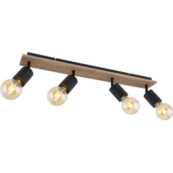 Plafondlamp 4-lichts met moderne viervlam spots | Bruin | E27 | Plafondspots | Binnen | Industrieel
