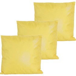 Anna's collection buitenkussens - 3x - geel - 60 x 60 cm - Sierkussens