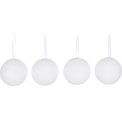 4x Onbreekbare foam kerstballen 8 cm kerstversiering - Kerstbal