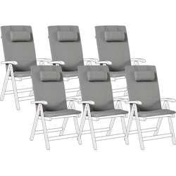 JAVA/AMAN PREMIUM - Tuinkussen set van 6 - Grijs - Polyester