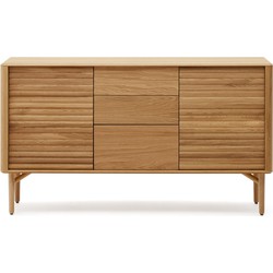 Kave Home - Lenon 2-deurs dressoir van eikenhout met 3 laden, 155 x 86 cm FSC MIX Credit