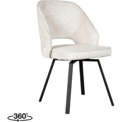 LABEL51 Eetkamerstoel Lewis - Crème - Elegance - Black Frame