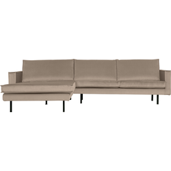 BePureHome Rodeo Chaise Longue - Velvet - Khaki - 85x300x86/155