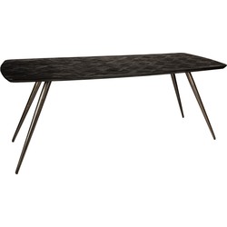 PTMD Fieron Black acaia wooden dining table oval 240cm