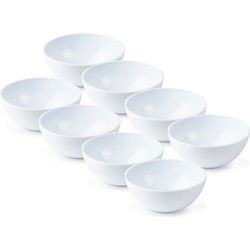 Plasticforte kommetjes/schaaltjes - 8x - kunststof - 12x5cm - ivoorwit - Kommetjes