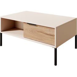 Meubella - Salontafel Ramirez - Beige - Eiken - 97 cm