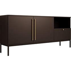 Meubella Dressoir Lagos - Zwart - 180 cm