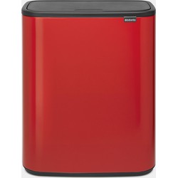Bo Touch Bin, with 2 Inner Buckets, 2 x 30 litres - Passion Red