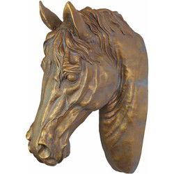 A RESIN AND FIBER HORSE HEAD