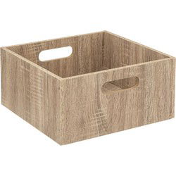 5five Opbergmand hout - 14L - lichtbruin - 31 x 31 x 15 cm - Opbergkisten