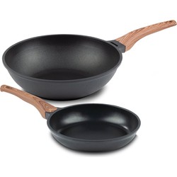 Rosmarino Black Line Koekenpan 24cm + wokpan 30cm