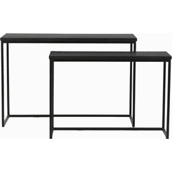 Light&living Side table S/2 100x30x70+120x40x82 cm BRYSON hout mat zwart