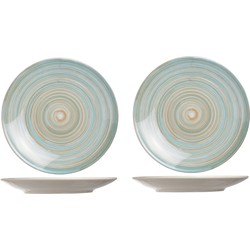 2x stuks diner bord Turbolino blauw 27 cm - Ontbijtborden