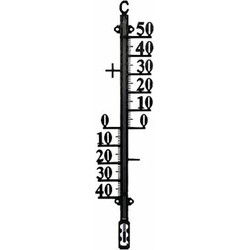 Talentools thermometer voor buiten - zwart - metaal - 38 cm - Buitenthermometers