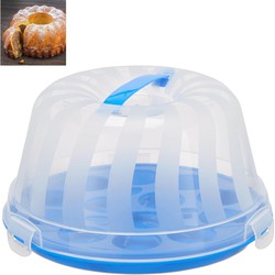 Relaxdays relaxdays taartdoos voor tulband - tulband bewaardoos - rond - taartbox - cakedoos blauw