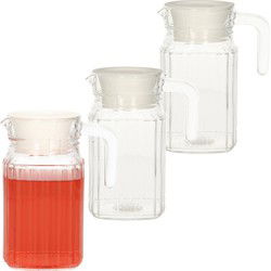Glazen water karaf met handvat - 4x stuks - 0,5 Liter - schenkkan - Schenkkannen