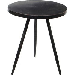 Mica Decorations Bijzettafel Kent - 1x - metaal - zwart - 35 x 40 cm - Planten onderzetter