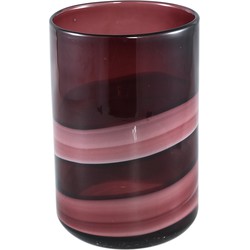PTMD Meradi Red glass vase colored layers round S