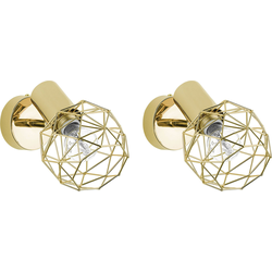 CHENAB - Wandlamp set van 2 - Goud  - Metaal