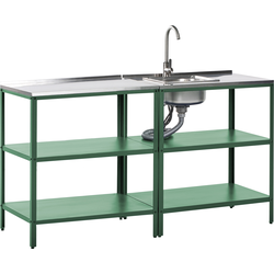 VILAMA - Tuin kookeiland set - Groen - 2-delig - RVS