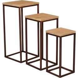 PTMD Zoah Copper mango wood square sidetable SV3