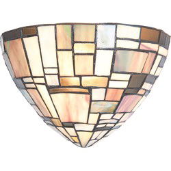 Lumilamp Wandlamp Tiffany Bruin Beige Glas